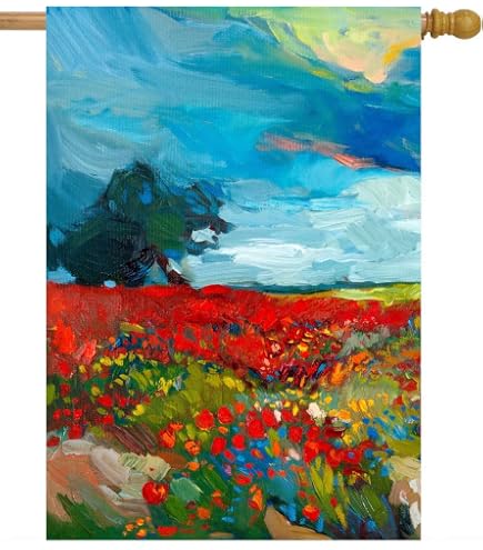Txtains Aquarell-Blumen Hausflagge – Doppelseitig, 71x102 Cm, Wetterfest