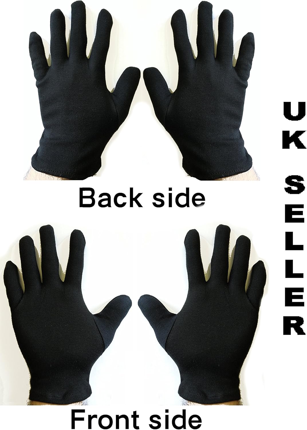 Black Cotton Gloves, Health, Music, Canvas, Beauty, Work Liner (Pack of