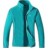 Women's Lightweight Full Zip Soft Polar Fleece Jacket Outdoor Recreation Coat With Zipper Pockets