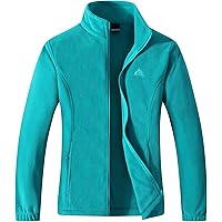 Women's Lightweight Full Zip Soft Polar Fleece Jacket Outdoor Recreation Coat With Zipper Pockets
