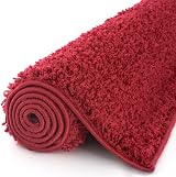THE RUGS Red Shaggy Living Room Rug 180x270 cm 30 mm Thick view 4