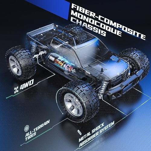 DEERC 9200E Large Hobby RC Cars, 48 KM/H 1:10 Scale Fast High