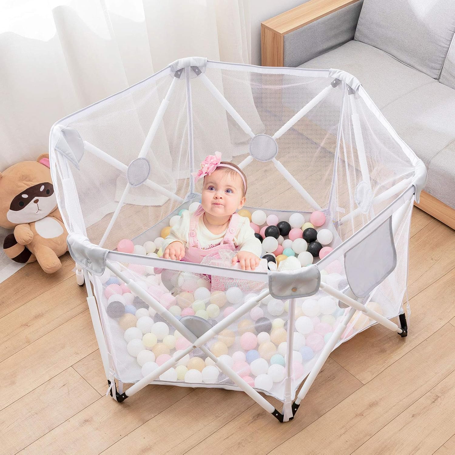 Parc Enfant Barriere De Securite Enfant 6 Panneaux Avec Pavillon Anti Uv Parc Pour Bebe Interieur Et Exterieur Gris Exqline Parc Bebe Pliable Avec Matelas Parcs Bebe Puericulture Thac Or Th