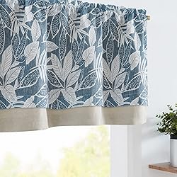 jinchan Linen Valance Kitchen Curtain for Windows