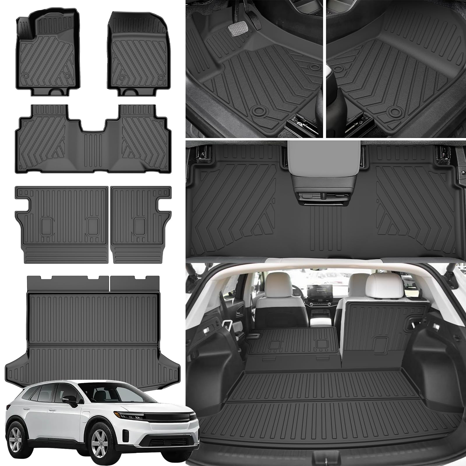 Photo 1 of 2024 2025 2026 Prologue Floor Mats & Cargo Liner & Backrest Mat Fit for Honda Prologue & Chevrolet Blazer EV - All Weather Floor Liners Trunk Mat Back Seat Cover Prologue Accessories Black