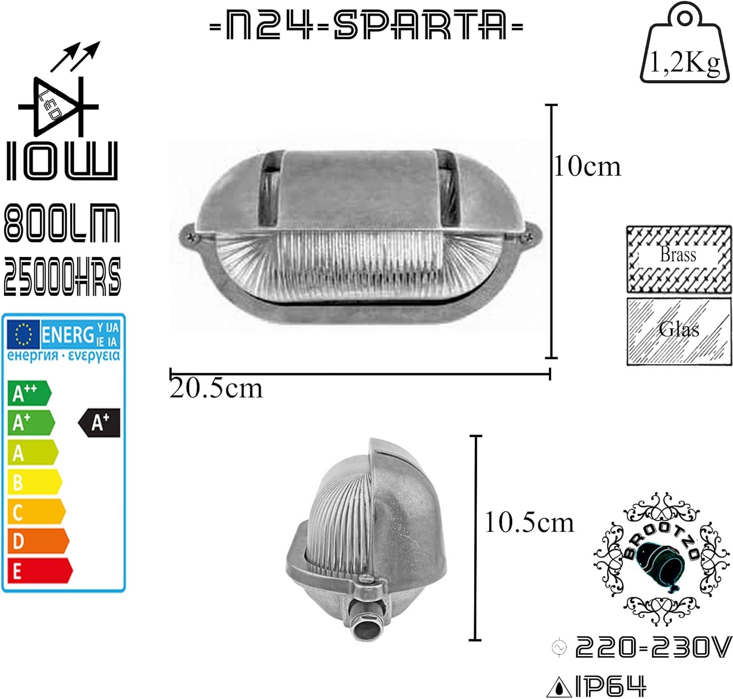 Sparta Schiffslampe schiffsleuchten Gitter lampe aus massivem Messing
