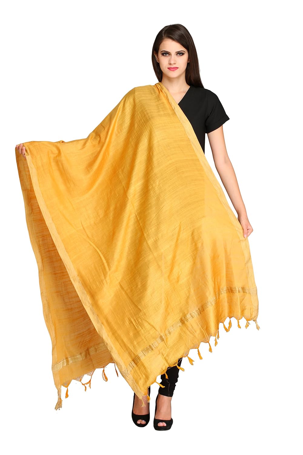 aksara mustard solid dupatta