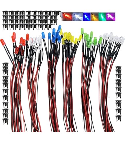50Pcs Diode Wired Leuchtdiode Wired Multicolor LED-Licht 3mm Warmweißes Licht 759174457867