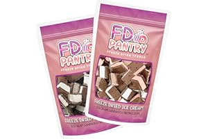 FD PANTRY Freeze Dried Ice Cream Sandwich Bites - 2 Pack Neapolitan +Vanilla - Crunchy & Sweet Snack 2.5oz Freeze-Dried Food Space Ice-Cream Pack Dehydrated Resealable Gift Bag - Strawberry Chocolate