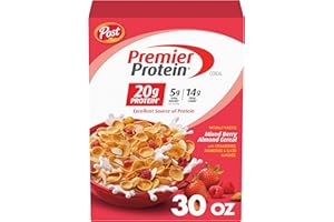 Premier Protein Mixed Berry Almond cereal, high protein cereal, protein rich breakfast or snack made with real berries and almonds, 30 Ounce - 1 Count