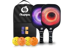 niupipo Pickleball Paddles Set of 2/4, USAPA Approved Lightweight Pickleball Rackets, Durable Fiberglass Surface with Polypropylene Honeycomb Core, Cushion Grip and Carry Bag