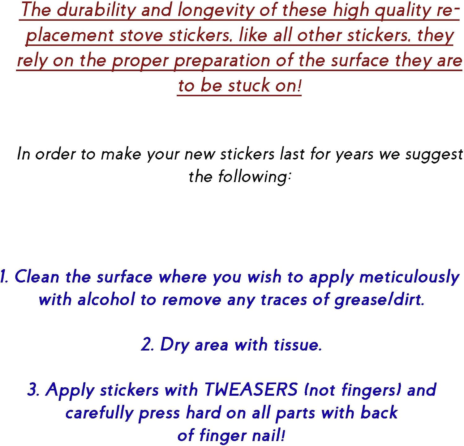 Arqi UK Multiple Stove Hob Range Replacement Stickers, Universal for 4, 5 and 6 burners, Black ink on transparent - Image 3
