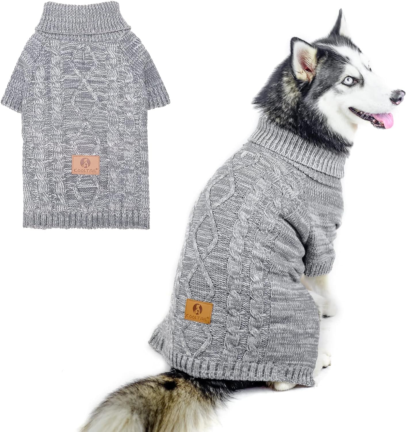 KOOLTAIL Turtleneck Dog Jumper for Small Medium Large Dogs, Soft &Warm autumn winter Pullover Sweater Coat, Comfortable Dog Knitted Winter Clothes Outfit for Boys Girls