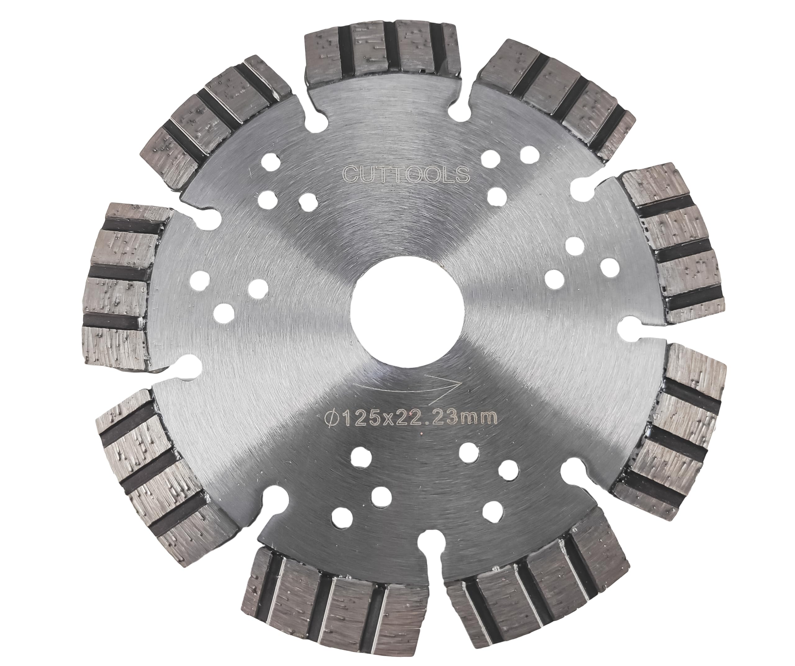 CUTTOOLS Diamond Cutting Disc, 125mm Laser Welded Turbo Diamond Cutting Accessory for Angle Grinder, Cutting Wheel for Dry and Wet Cutting Stone, Concrete, Marble, Granite, Brick, Masonry Heavy Duty