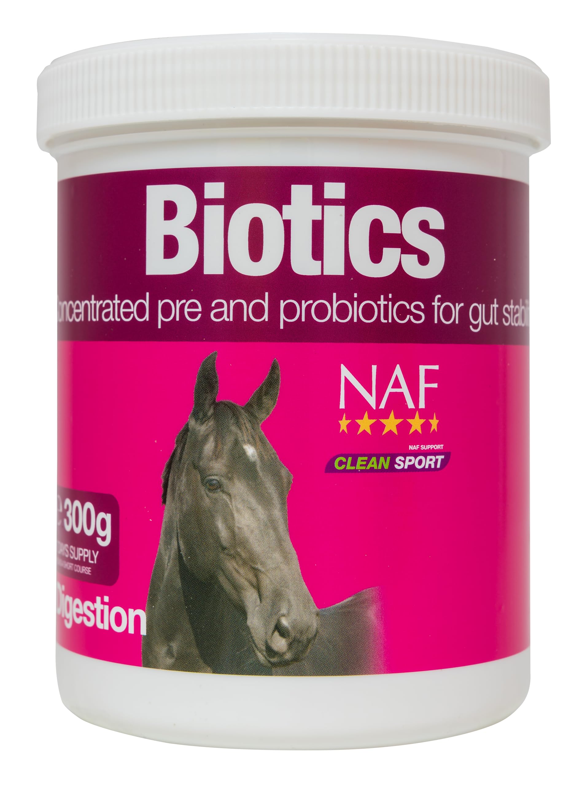 NAF Biotics 300g – Digestive Support Supplement for Horses – With Live Yeast & Prebiotics – Aids Gut Health, Nutrient Absorption & Digestive Balance – Ideal After Stress or Antibiotics