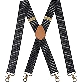 Timiot Mens Suspender 4 Swivel Strong Hooks Adjustable Braces Elastic Comfortable X Style Heavy Duty Strap