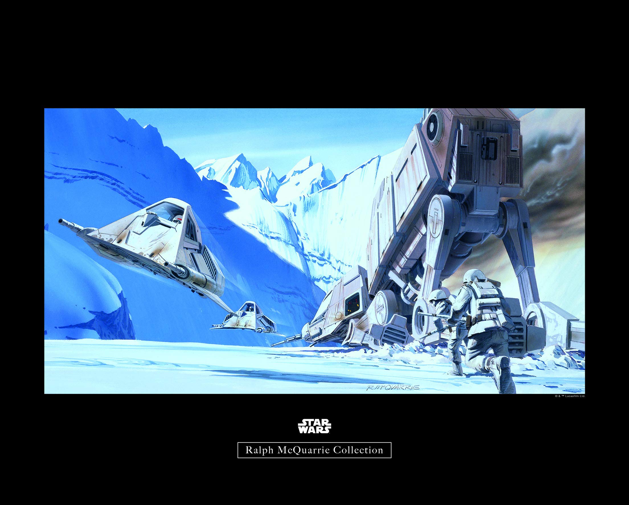 Komar Wall Picture Star Wars Classic RMQ Hoth Battle Snowspeeder Children's Room Decoration Art Print Without Frame WB145-50 x 40 cm Size 50 x 40 cm (Width x Height)