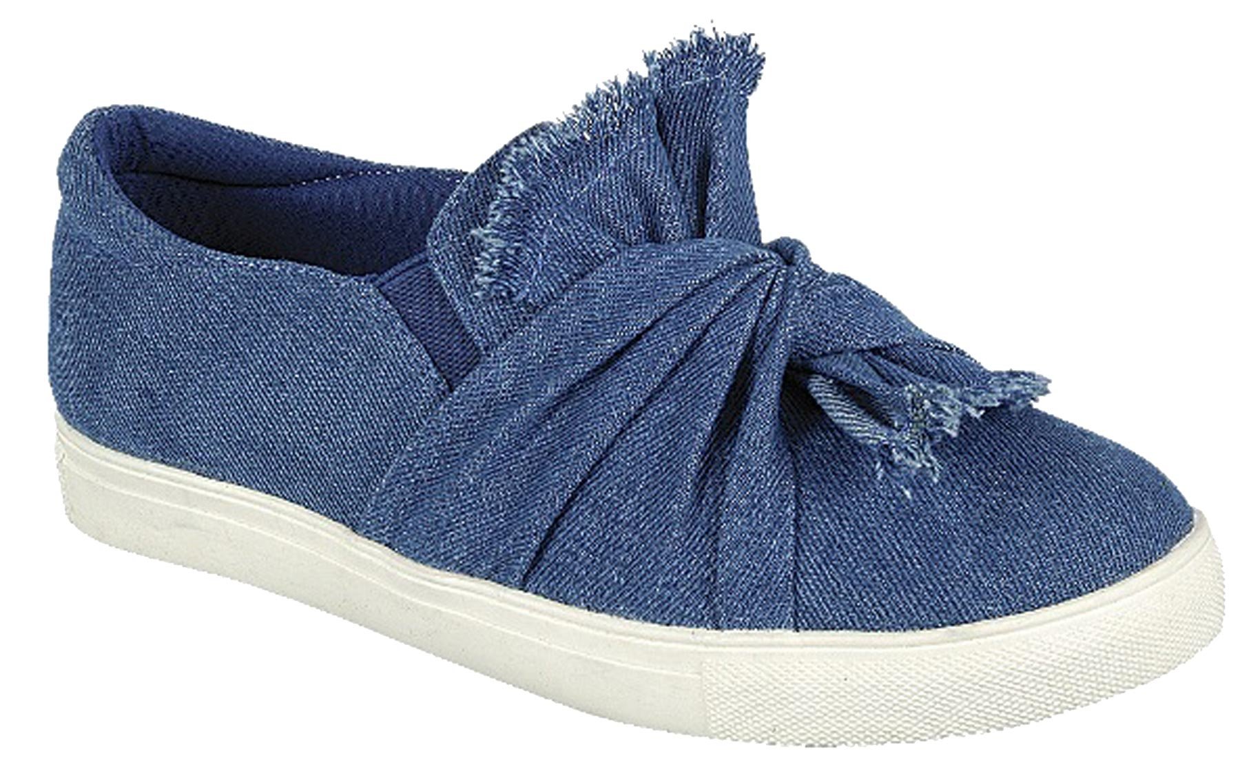 Forever Link Women's Slip On Ruched Tie Fashion Sneaker (8 B(M) US, Light Blue) - Image 3