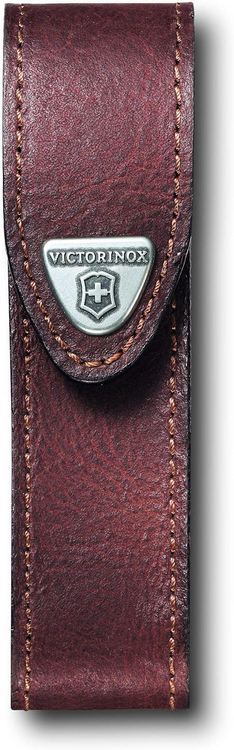 Victorinox Leather Belt Pouch with Hook-and-Loop Fastener, 12.7 cm Length x 3.7 cm Height, Brown, 115 mm