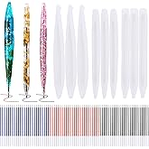 JANYUN 9 Pieces Pen Resin Mold, Epoxy Resin Molds with 75 Pieces Ink Pen Refills,Ballpoint Pen Silicone Molds Resin Casting M