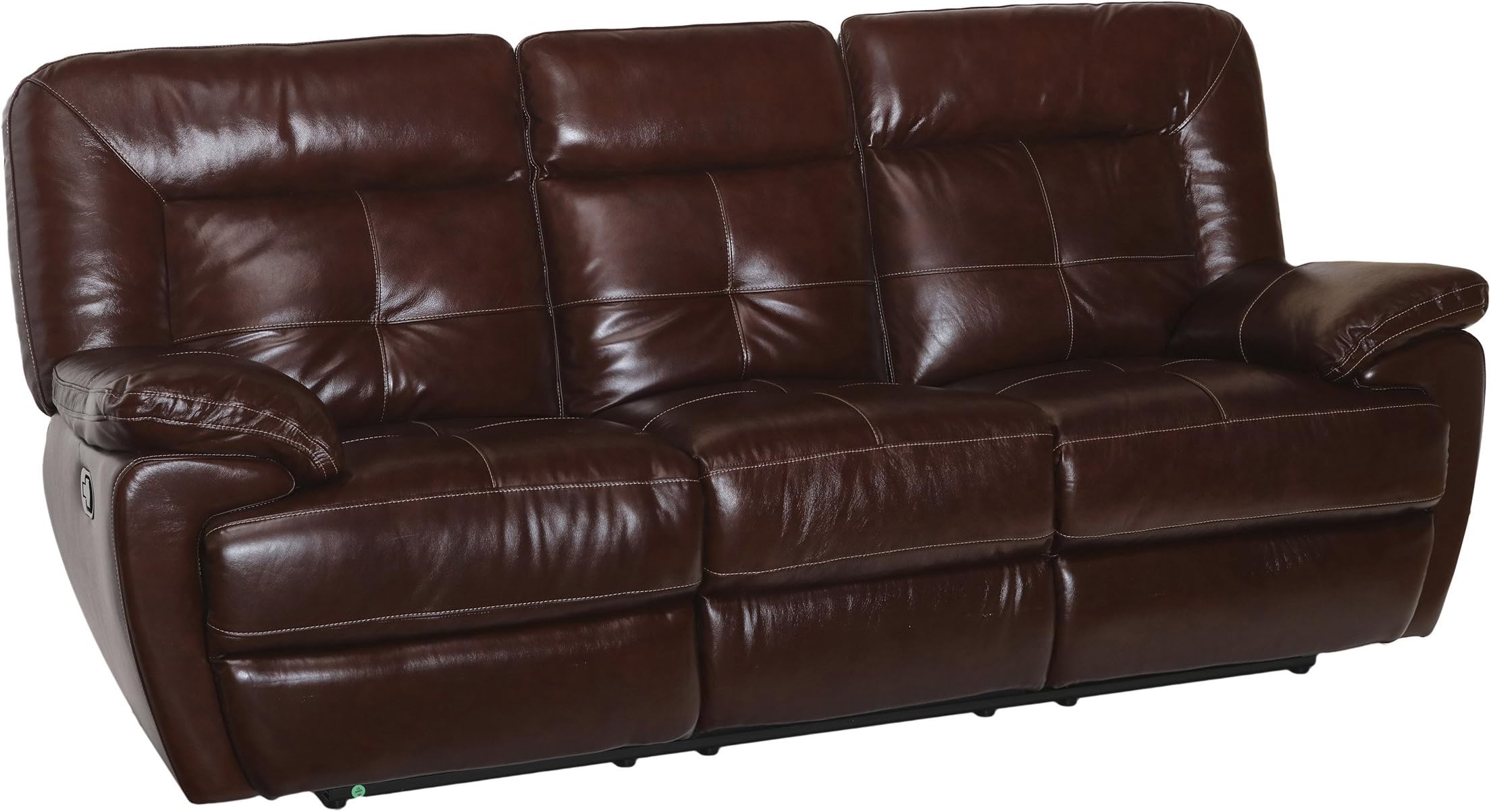 Coja by Sofa4life Leather Recliner Sofa, Brown