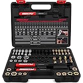 Thread Repair Thread Chaser Tool Set - 49PCS Thread Cleaner Rethreading Master Kit Metric SAE Bolt Restorer File Nut Rethreader Automotive Wheel Stud Spark Plug Engine Standard Screw Threading UNC UNF