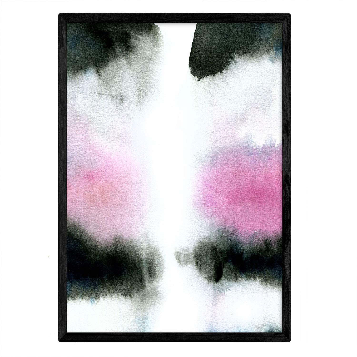 Nacnic Poster Abstract pink black stain. Colorful sheet with Nordic design. A3 size โ image 1