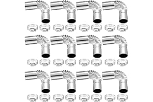 Honoson 12 Sets Diesel Heater Exhaust Pipe 24mm Parking Air Tube Heaters Exhaust Pipe Elbow Connector with 24 Connectors Stainless Steel Gas Water Heaters Compatible with Diesel Boat Heater