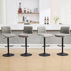 HeuGah Swivel Bar Stools Set of 4, Counter Height