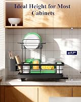 Kitsure Dish Drainer Rack Stainless Steel 2-Tier Counter Organizer 39.3x30.4 cm view 5