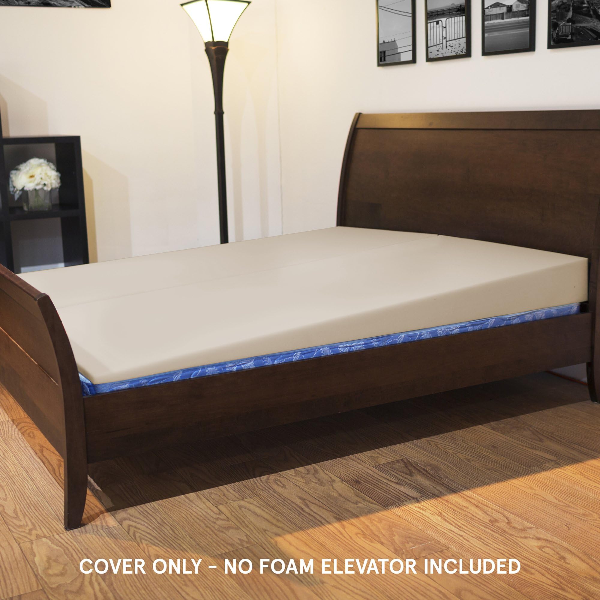 Cover for Avana Mattress Elevator - Queen Size, Cover ONLY, 7 Inch Size, 100% Cotton, Natural