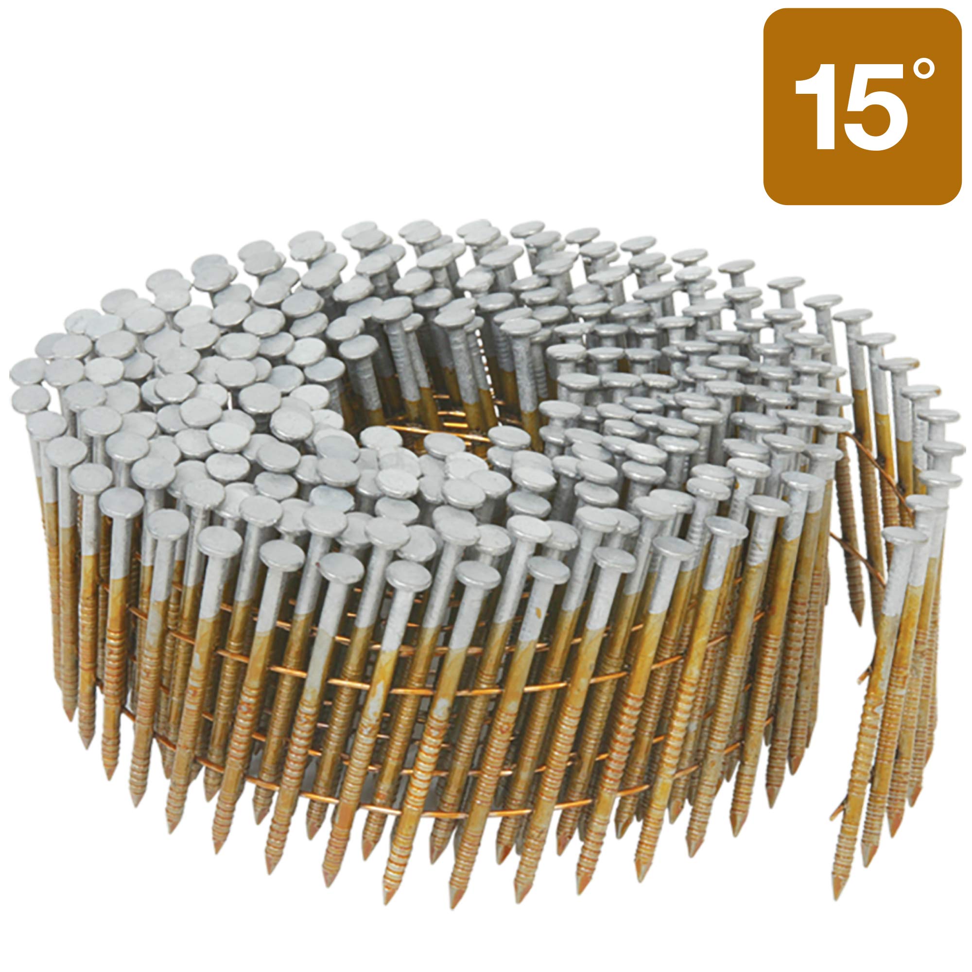 Metabo HPT Siding Nails, 1-3/4-Inch x .092-Inch, Collated Wire Coil, 15 Degree, Full Round-Head, Ring Shank, Hot-Dipped Galvanized, 3600 Count (13363HPT)