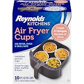 Reynolds Kitchens Disposable Air Fryer Cups, 10pk, 8fl oz | Individual Portion Baking Cups, Air Fryer, Oven, and Grill Safe, Great for Quick Meal Prep, Egg Bites, Muffins, and More
