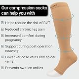 360 Relief Open Toe Compression Socks 15-20 mmHg L/XL Beige 1 Pair view 6