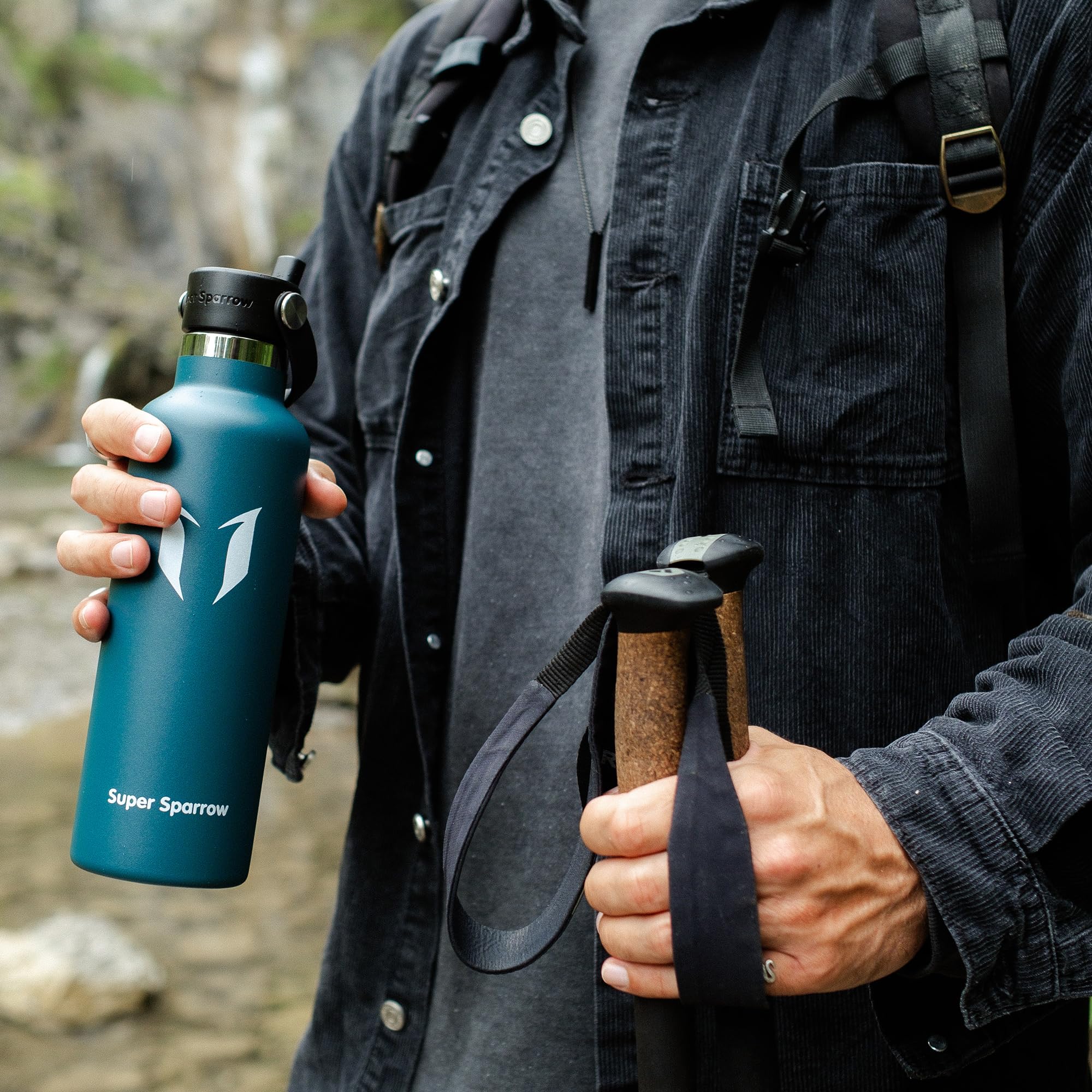 Super Sparrow Trinkflasche Edelstahl - Ultraleicht Thermobecher - 750ml - Standardmund Stroh-Deckel - BPA-Frei Thermoskanne, Thermosflasche für Sport, Travel, Schule, Outdoor 6