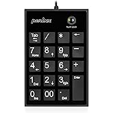 Perixx PERIPAD-202UB, Numeric Keypad for Laptop - USB - Tab Key Feature - Full Size 19 Keys - Big Print Letters - Silent X Ty
