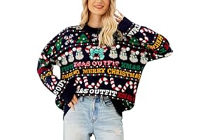 Digi4U Ugly Christmas Sweaters for Women,Funny Christmas Sweater,Holiday Parties Loose Pullover Sweater