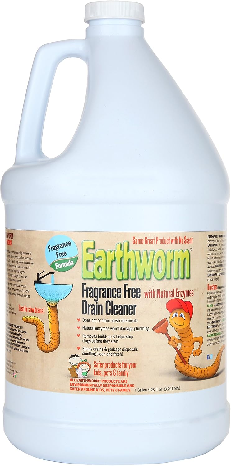 Earthworm Fragrance Free Drain Cleaner Drain Opener