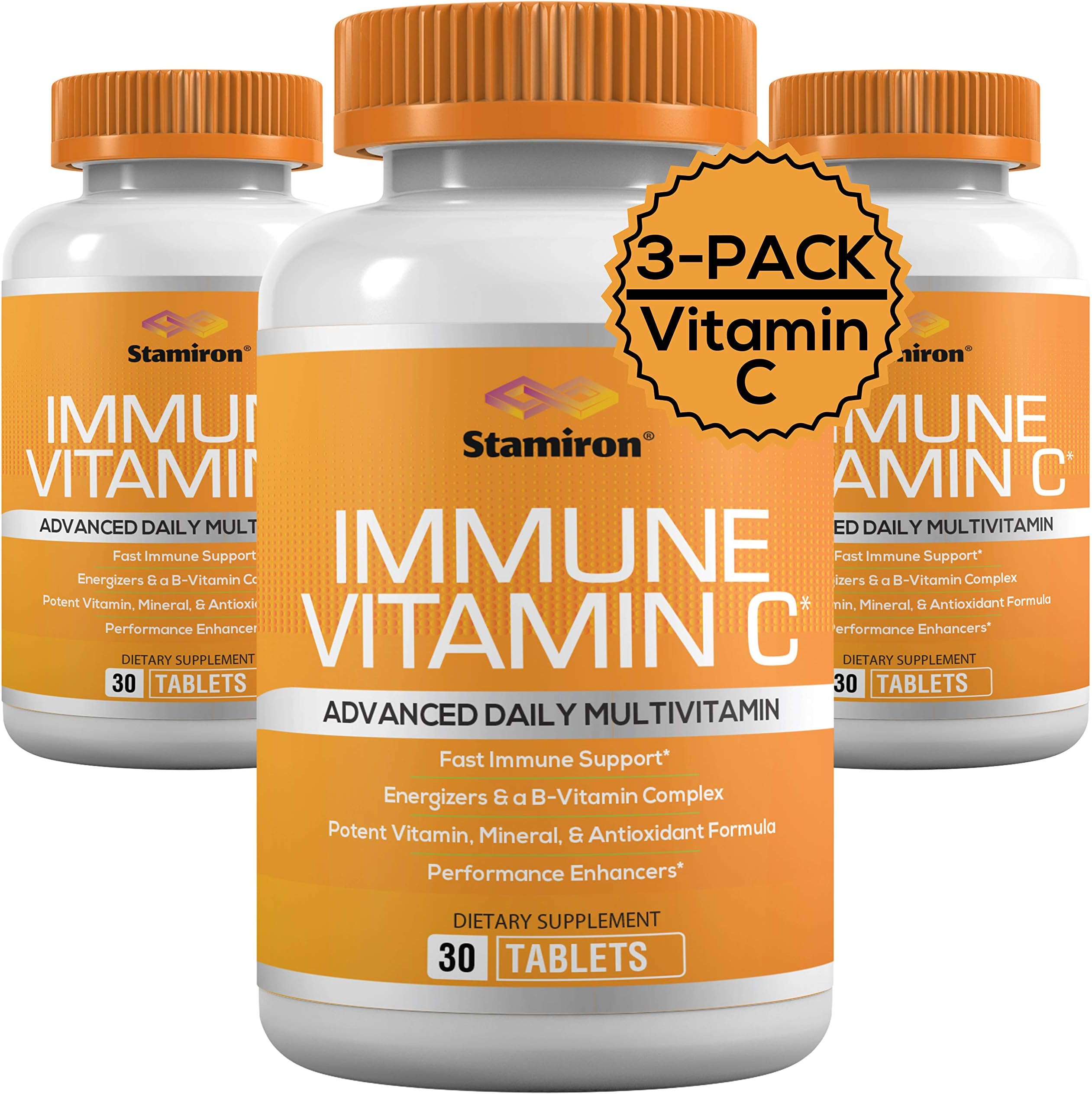Immune Support Supplement Vitamin C Zinc Complete Immune System Defense Capsules Immunity Booster, Stronger Than Elderberry, Immune Boosting Formula and Multivitamin for Men and Women, 3 Pack