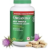 Organika Canadian-Made Milk Thistle 250 Mg Bonus Size 220 count- Liver Protectant From Silymarin Seed- 220vcaps