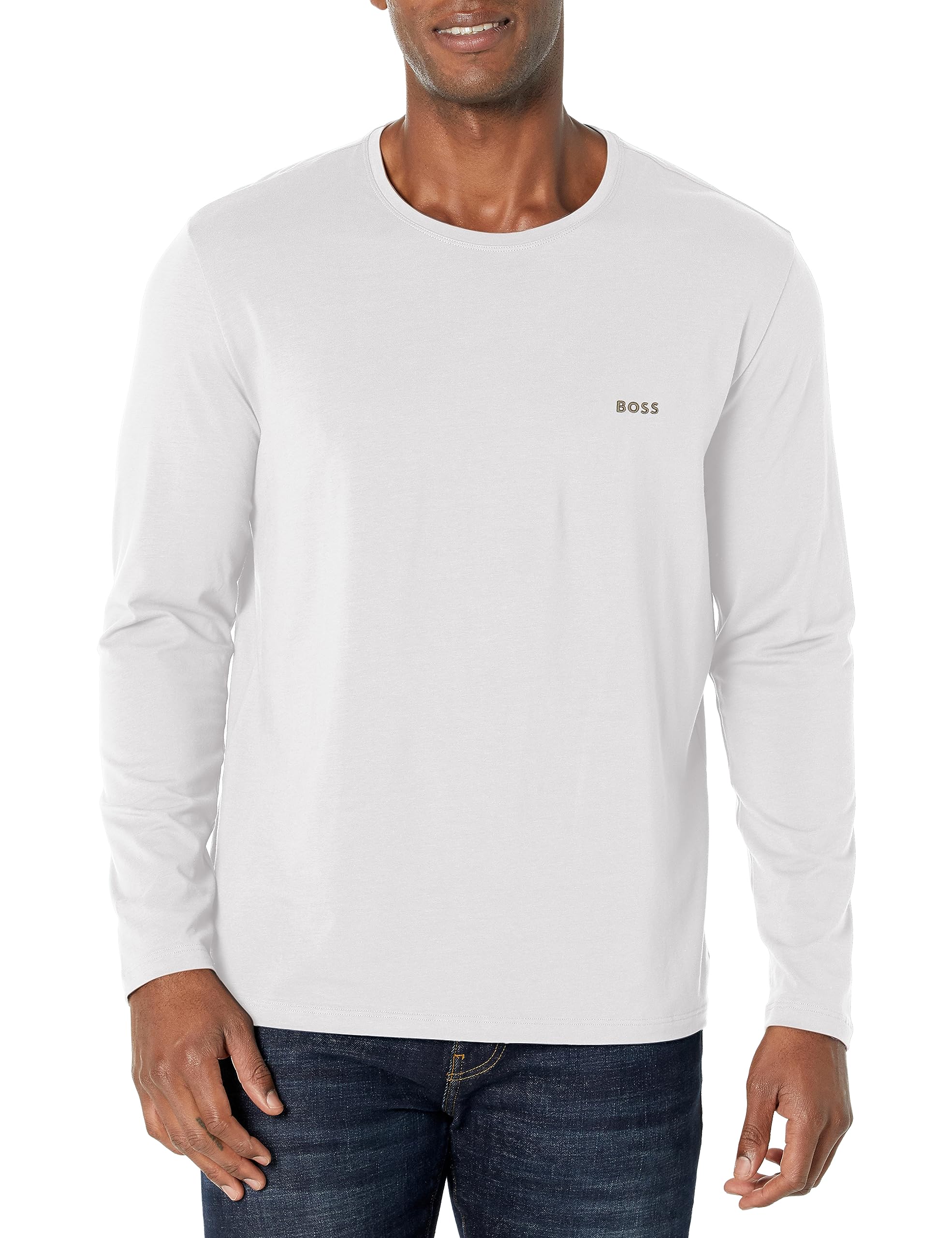BOSS Mix&Match Crewneck Cotton Lounge Long Sleeve T-Shirt in