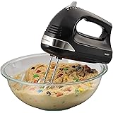 Hamilton Beach 6-Speed Electric Hand Mixer with Snap-On Storage Case, QuickBurst, Beaters, Whisk and Bowl Rest , Black