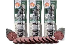 PEARSON RANCH SINCE 1959 PEARSON RANCH Wild Game Summer Sausage - Bison Sausage, Bison Meat, Low-Carb, Gluten-Free, MSG-Free, No Added Nitrites, Charcuterie Meat 6 Oz - Pack of 3