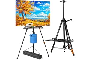 VAIIGO Easel Stand for Painting - Portable Folding Painting Art Easels Stand - Adjustable Metal Tripod Artist Easel for Floor