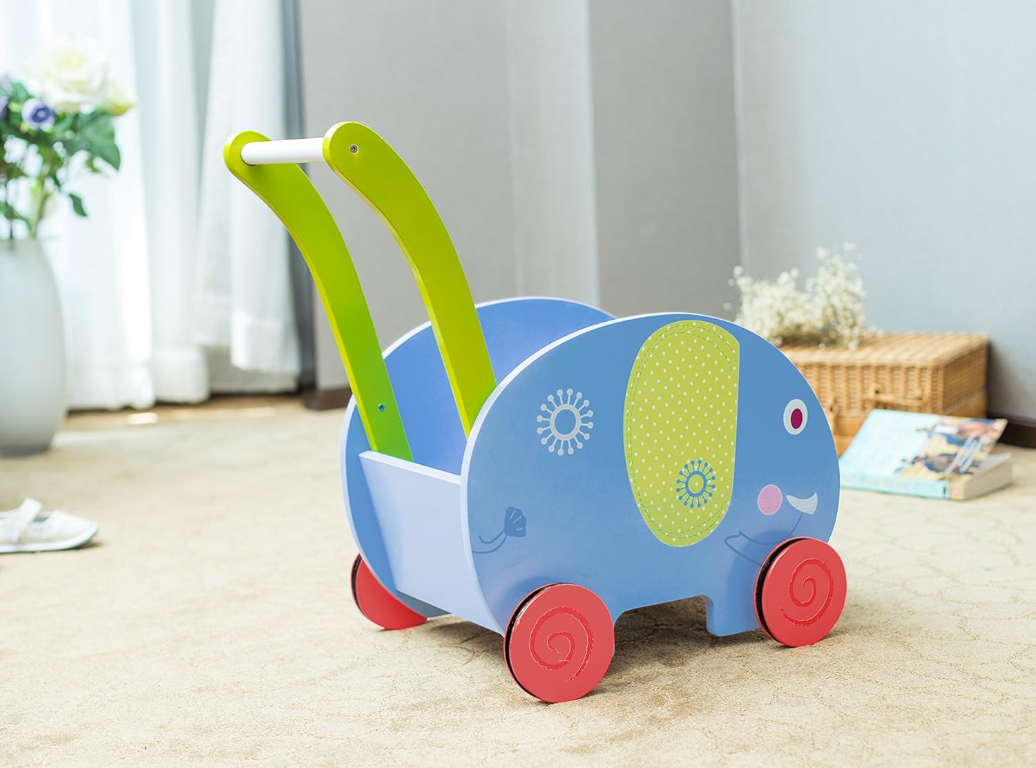 超安い 歩行器 ブルー 象 Labebe ベビーソリッドウッドウォーカー B00xorgn34 キッズプッシュ プル手押し車おもちゃ 1 3歳の子供用ワゴン ブルー象 幼児のクリエイティブな誕生日プレゼントとしてもオススメ 25 Off Www Aiq Aiq Com Mx