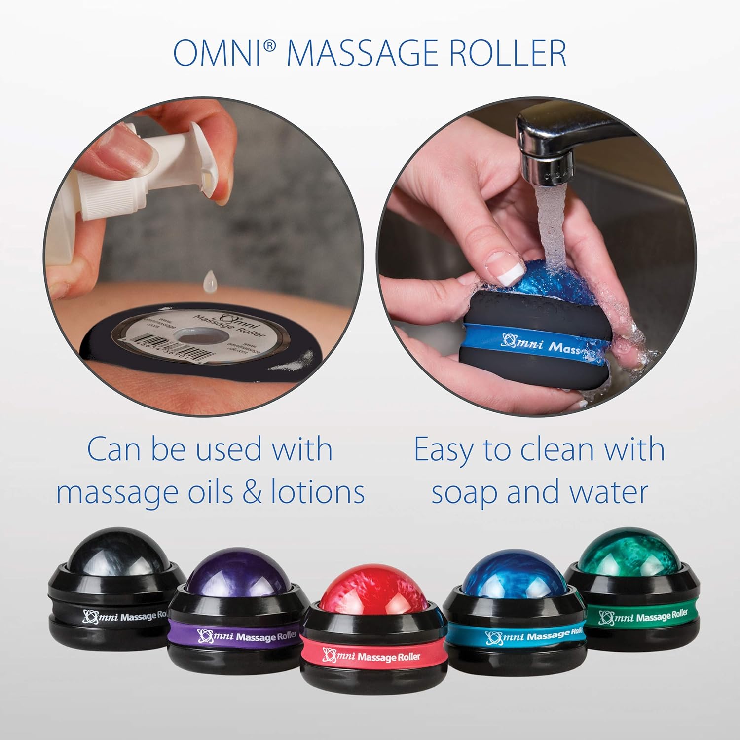 Core Products Omni Massage Ball Manual Roller Massager for Self Massage Therapy Tool, Black Cap - Red: Health & Personal Care