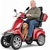 VEVOR Heavy Duty 4-Wheel Mobility Scooter, Powerful 1000W Brushless Motor, 500 lbs Capacity, 21.5 Miles Long Range, All Terrain Mobility Scooter with Lockable Trunk for Seniors &amp; Adults