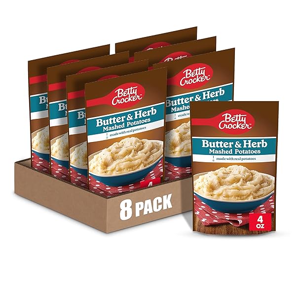 BETTY CROCKER BUTTER & HERB MASHED POTATOES, 4 OUNCES (PACK OF 8)