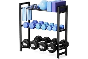 3 Tier Adjustable Dumbbell Rack – Heavy-Duty Weight Storage Stand for Dumbbells, 360 lb Total Capacity