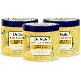 Dr Teal's Shea Sugar Scrub, Prebiotic Lemon Balm, 19 oz (Pack of 3)